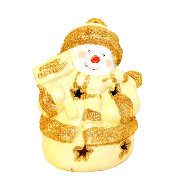 Gele sneeuwpop — Stockfoto