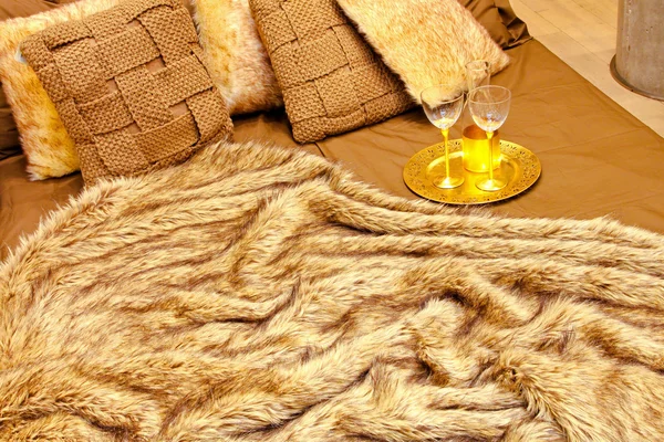 Fur bed — Stock Photo, Image