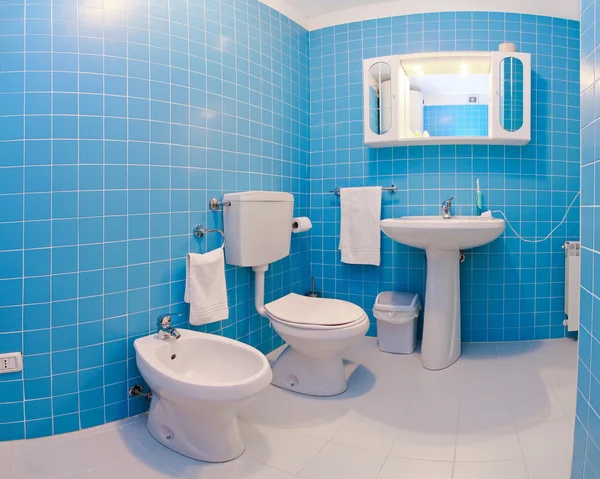 Blå badrum — Stockfoto
