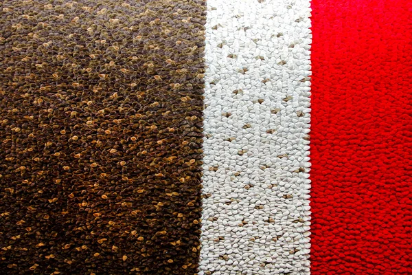 Detail Zajímavých Koberec Textury Třech Barvách — Stock fotografie