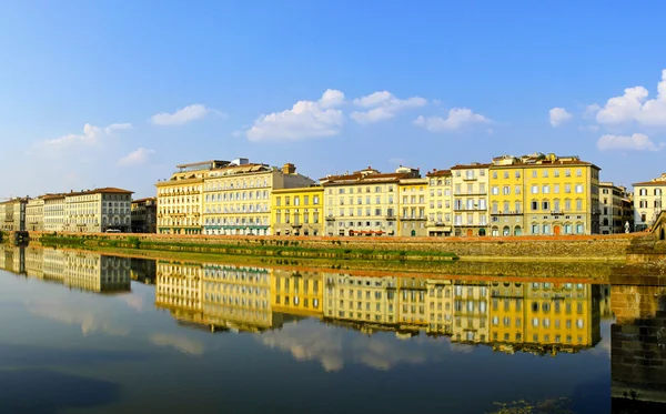 Panorama Old Houses Arno River Florence — Stock Photo, Image