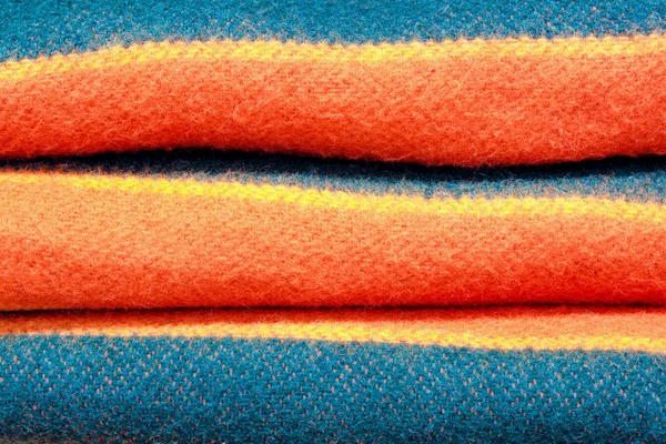 Detail Ohnuté Vlněné Tkaniny Barevný Vzor — Stock fotografie