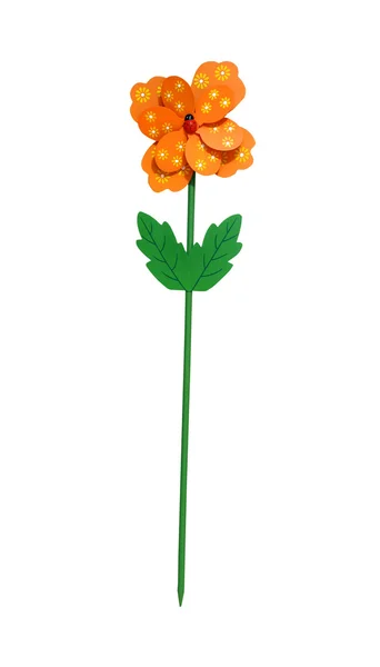 Flor Decorativa Madeira Isolada Com Recorte Caminho Incluído — Fotografia de Stock