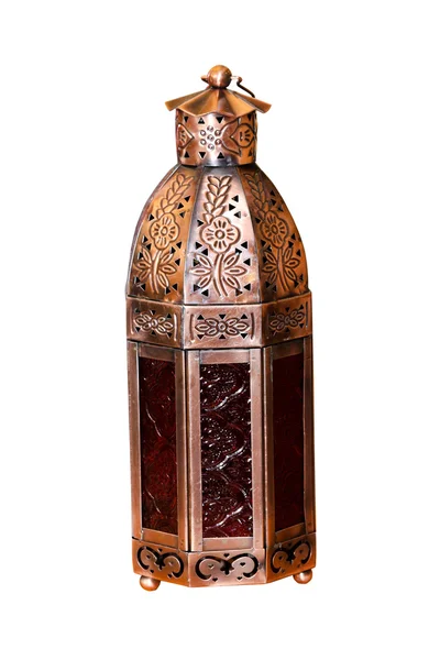 Lanterna Decorativa Antiga Isolada Com Caminho Recorte Incluído — Fotografia de Stock
