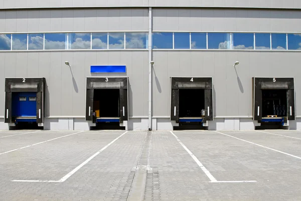 Several Cargo Door Ramp Warehouse Building — Stock Photo, Image