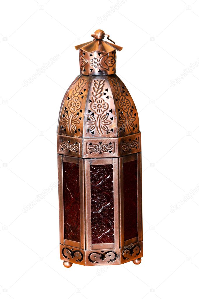 Antique decorative lantern isolated with clipping path included