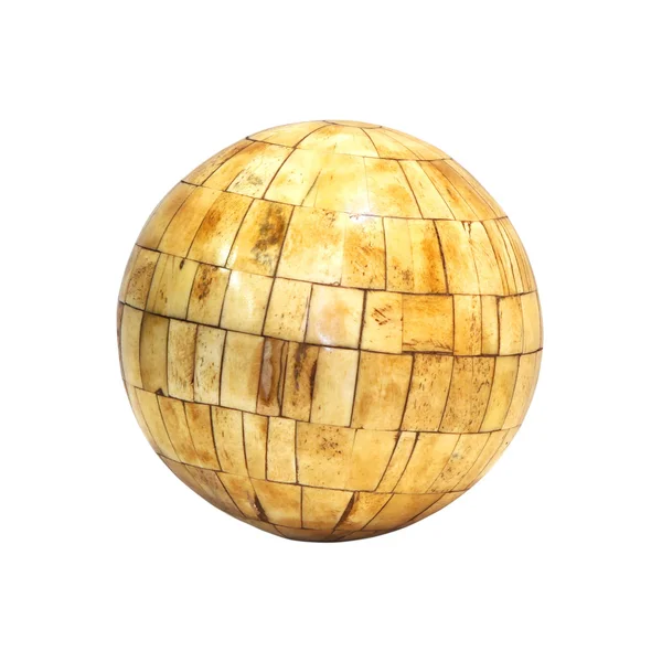 Dekorativní Dřevěné Koule Izolované Ořezovou Cestou Zahrnuté — Stock fotografie