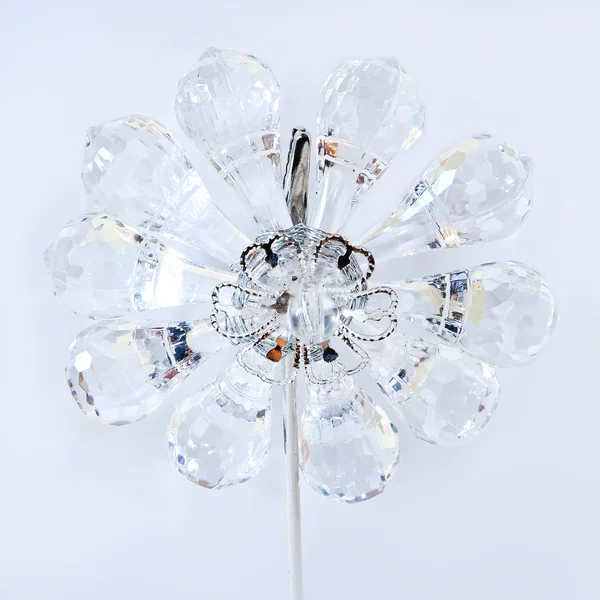 Belo Ornamento Cristal Transparente Forma Estrela — Fotografia de Stock