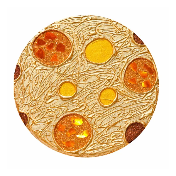 Kreisförmige Goldene Dekoration Mit Glänzenden Glitzern — Stockfoto