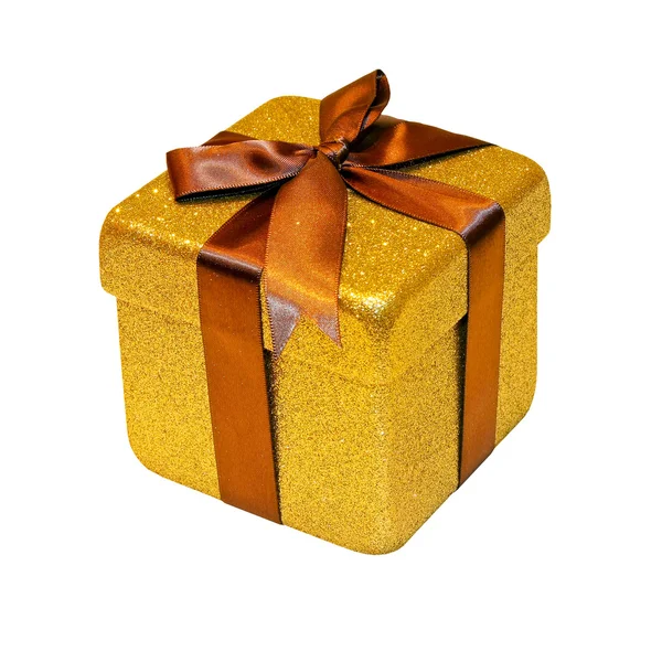 Złoty prezent — Zdjęcie stockowe