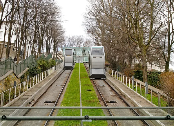 Kabelspoorweg Kabelbaan Montmartre Parijs — Stockfoto