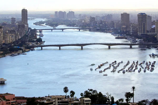 Kahire Nil Nehri Nin Hava Cityscape — Stok fotoğraf
