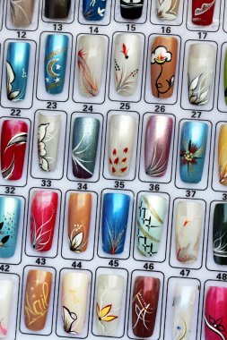 Big collection of finger nails in various color clipart