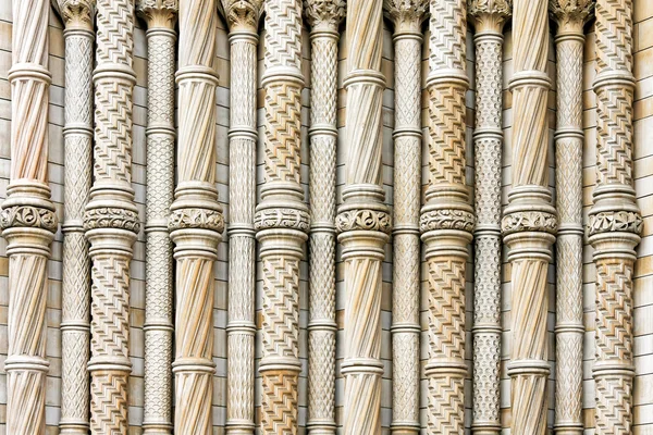 Detalhe Tiro Antigas Colunas Pedra Gravada — Fotografia de Stock