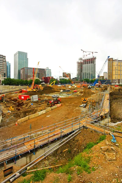 Ground Level New Building Construction Site — Stock Photo, Image