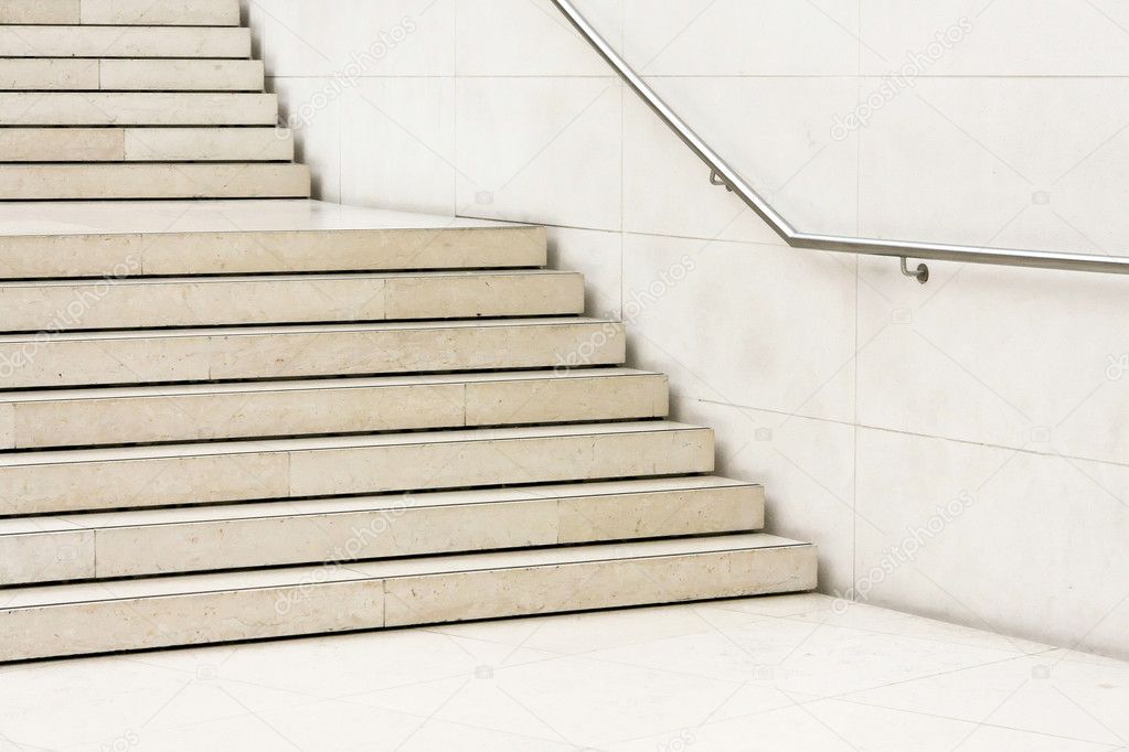 Close up shot of white marble stairs
