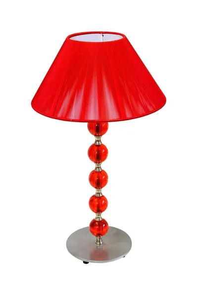 Lampe Moderne Avec Abat Jour Rouge Isolé Avec Chemin Coupe — Photo