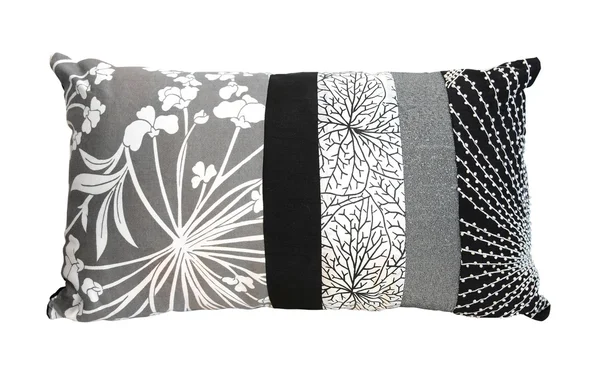 Travesseiro Floral Decorativo Isolado Com Recorte Caminho Incluído — Fotografia de Stock