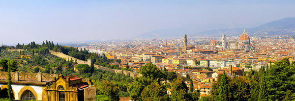 Florence Italy at sunny day cityscape panorama