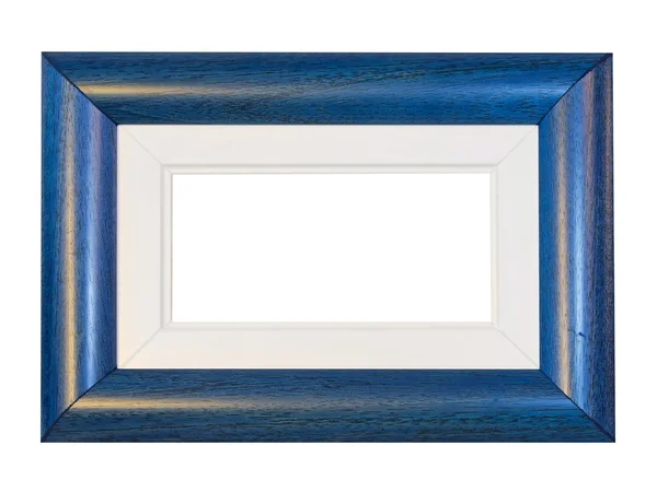 Blue Panorama Frame Geïsoleerd Opgenomen Uitknippad — Stockfoto