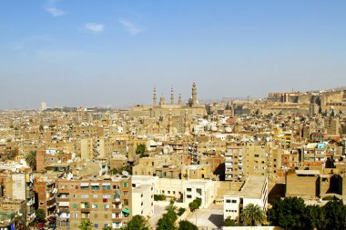 El Khalifa Cairo neighbourhood and Madrasa of Sultan Hassan. clipart