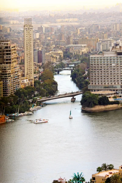 在开罗尼罗河三角洲的鸟瞰图 — 图库照片