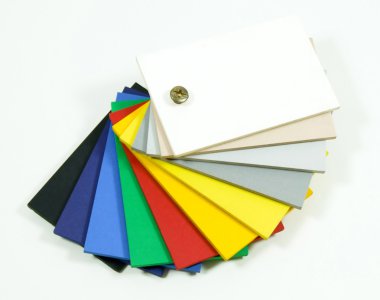 Bunch of plastic color samples picker plates clipart