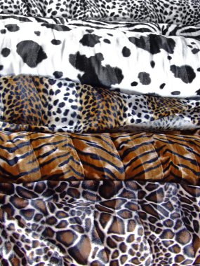 Variety of animal print materials clipart