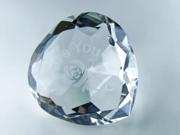 シニー面 Polished ダイヤモンドが刻まれていると私はあなたを愛して — ストック写真