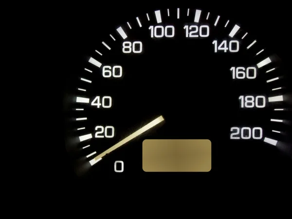 Auto Snelheid Meter Een Zwarte Achtergrond — Stockfoto