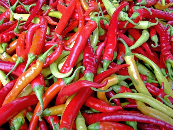Pile Colorful Spicy Chilly Peppers Market — Stock Photo, Image