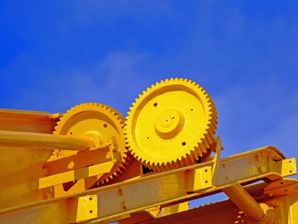 Yellow Gears Crane Detail — Stock Photo, Image