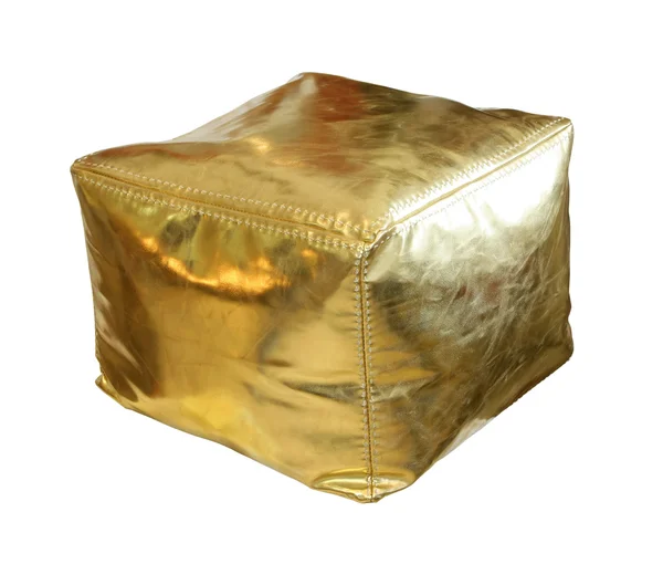 stock image Retro gold hassock isolated with clipping path included