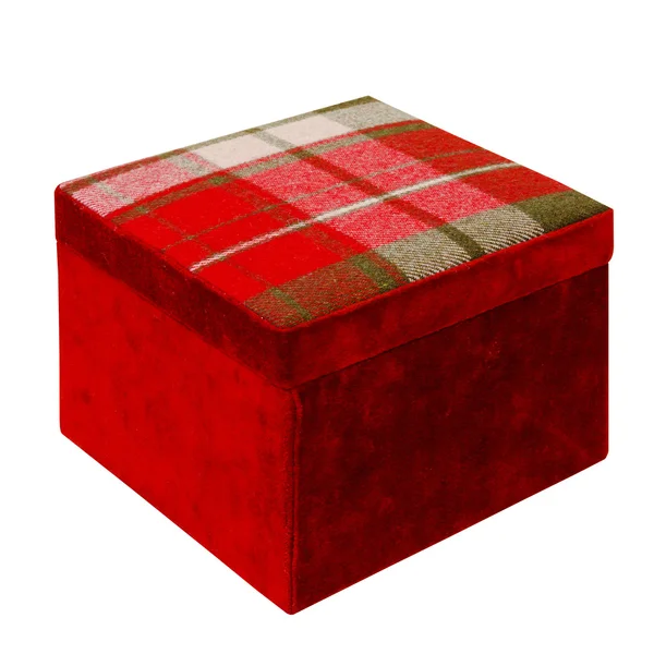 Rote Plüschbox — Stockfoto