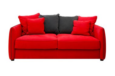 Red sofa isolated clipart