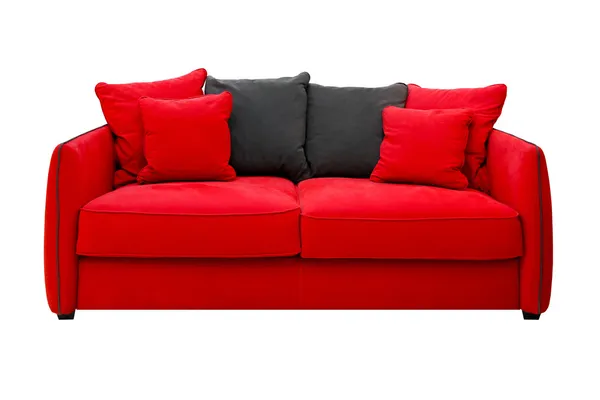 Sofá rojo aislado —  Fotos de Stock