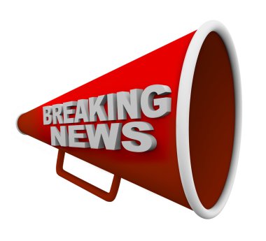 Breaking News - Words on Bullhorn clipart