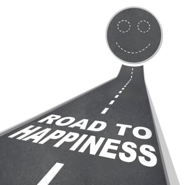 Road to Happiness - Smiling Face in Street Pavement clipart