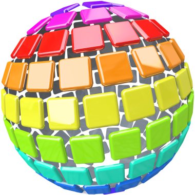 Colorful Swatches in Globe Sphere Pattern clipart