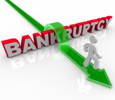 Jumping Over the Word Bankruptcy clipart