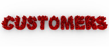 Customers - on Letters Form Word clipart