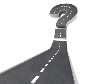Question Mark on Road - Uncertainty clipart