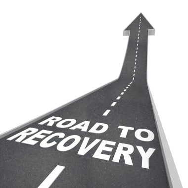 Road to Recovery Words on Pavement - Up Arrow clipart