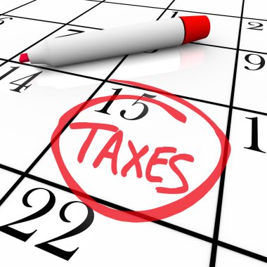 Calendar - Tax Day Circled clipart