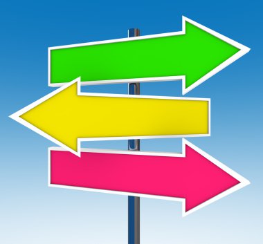 Three Arrow Signs - Which Option Do You Choose? clipart