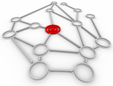 Target in Connected Network clipart