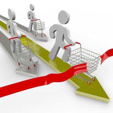 Shoppers Race for the Best Deal clipart