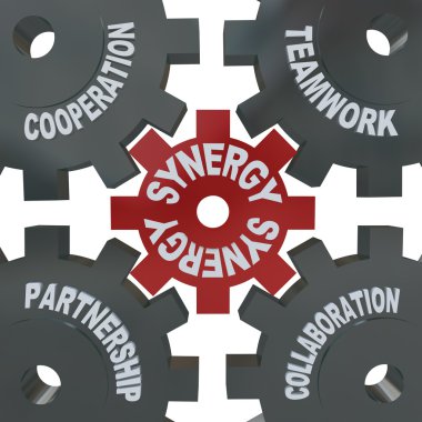 Synergy Gears - Teamwork in Action clipart