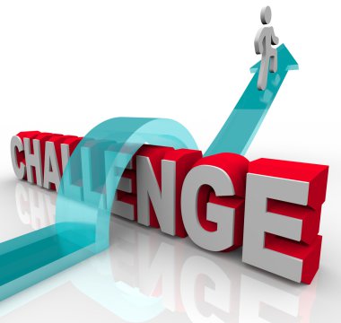 Jumping Over a Challenge to Achieve Success clipart