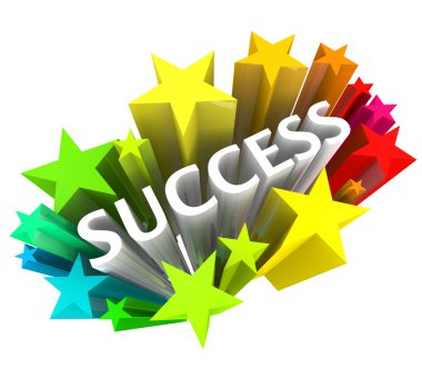 Success - Word Surrounded by Colorful Stars clipart